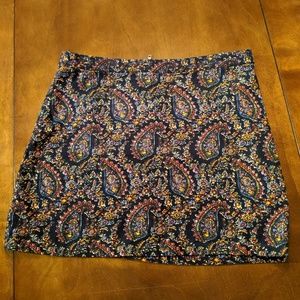 Paisley corduroy skirt